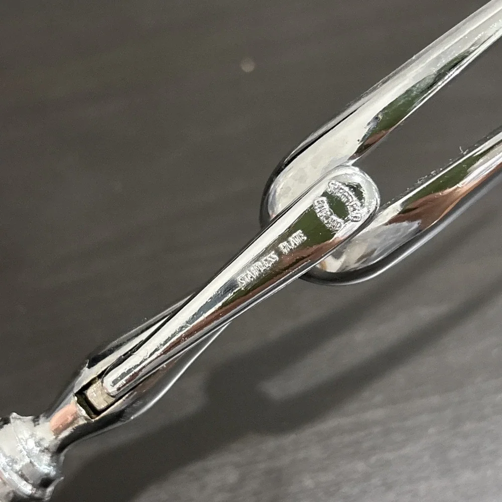 Vintage Sheffield England Carving Fork Stainless Mother Of Pearl Handle